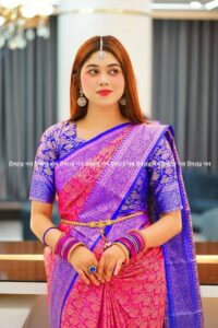 কাঞ্জি কাতান শাড়ি গোলাপি