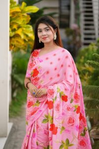 লাল গোলাপ ফুল টপেটর সিল্ক (গোলাপি লাল)