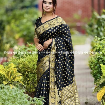 লতাপাতা কাতান (কালো)