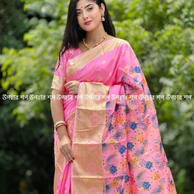 প্রিমিয়াম ডিজিটাল প্রিন্ট কাতান শাড়ি