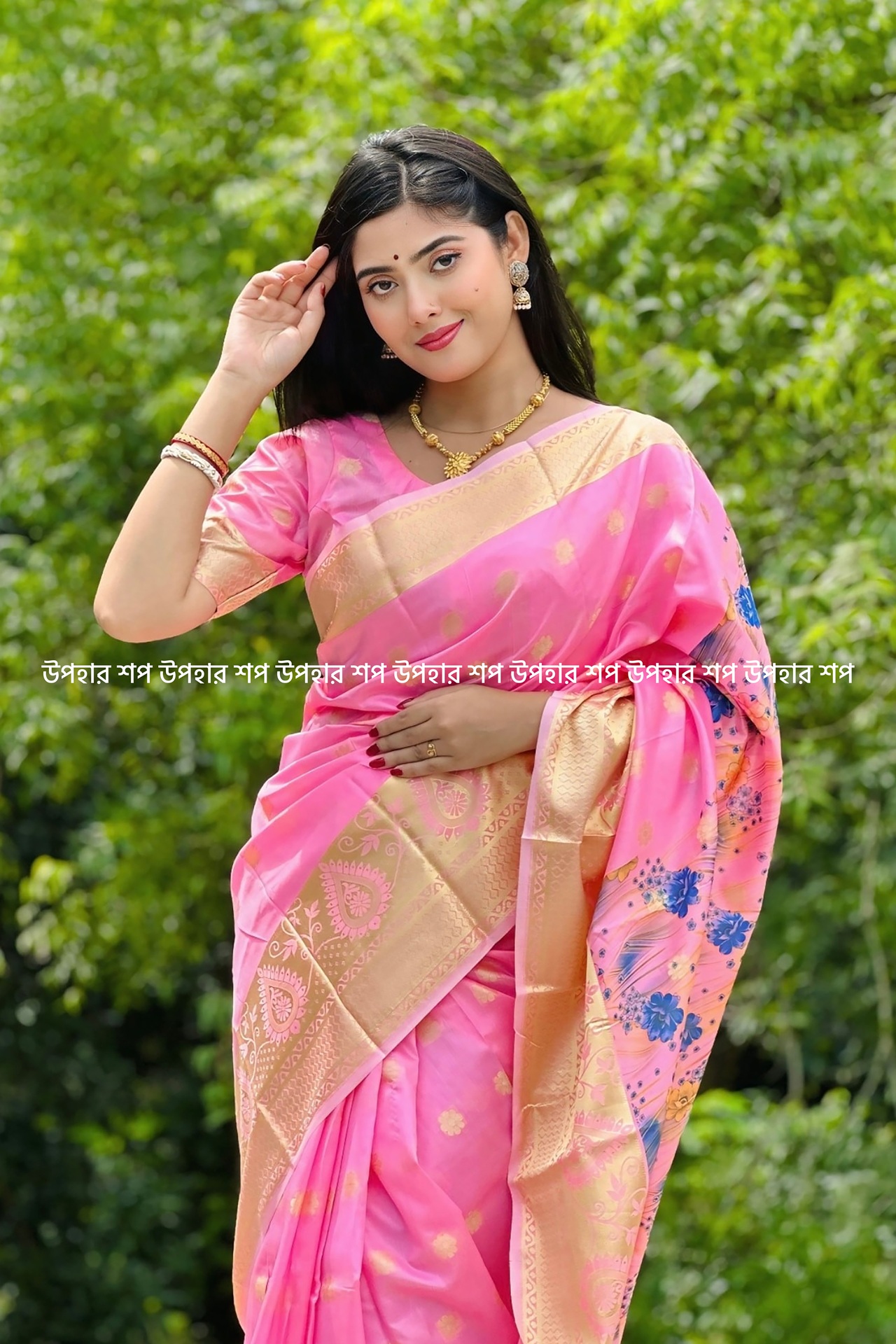 প্রিমিয়াম ডিজিটাল প্রিন্ট কাতান শাড়ি